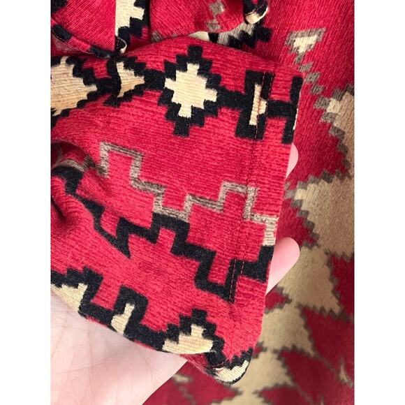 Lauren Ralph Lauren Aztec Print 3/4 Sleeve V-Neck Tunic Blouse Red Plus Size 3X - Picture 5 of 7